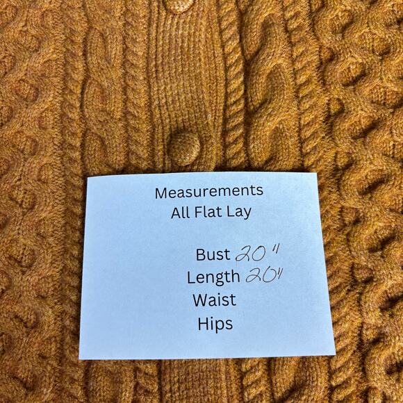 Trending Brown Cableknit Cropped Cardigan Cardi size XL Classic Staple  NWT - Picture 6 of 7